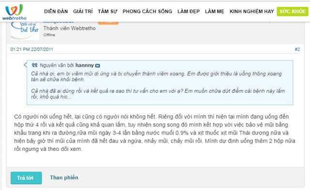 Thông Xoang Tán Webtretho Thông Xoang Tán Webtretho