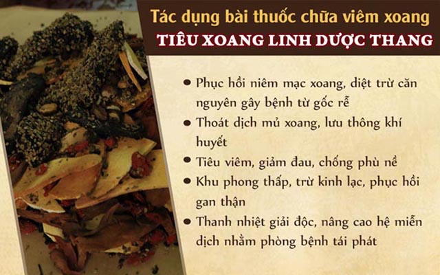 Tác dụng bài thuốc Tiêu Xoang Linh Dược Thang Tác dụng bài thuốc Tiêu Xoang Linh Dược Thang