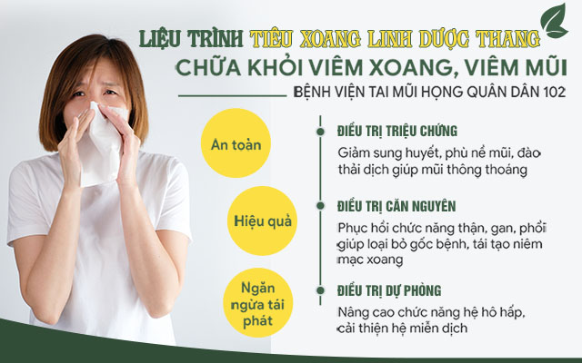 Phác đồ chữa viêm xoang, viêm mũi tại bệnh viện Quân dân 102