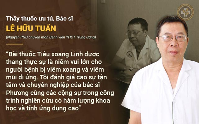 Bác sĩ Lê Hữu Tuấn nhận xét Tiêu Xoang Linh Dược Thang chữa viêm xoang Bác sĩ Lê Hữu Tuấn nhận xét Tiêu Xoang Linh Dược Thang chữa viêm xoang