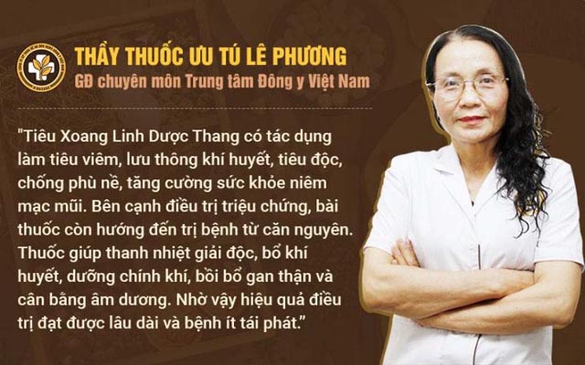 Bác sĩ Lê Phương nhận xét Tiêu Xoang Linh Dược Thang chữa viêm mũi dị ứng Bác sĩ Lê Phương nhận xét Tiêu Xoang Linh Dược Thang chữa viêm mũi dị ứng