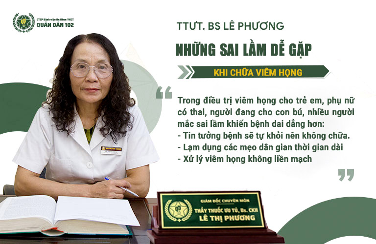 Bác sĩ Lê Phương chia sẻ về những sai lầm khi chữa viêm họng Bác sĩ Lê Phương chia sẻ về những sai lầm khi chữa viêm họng