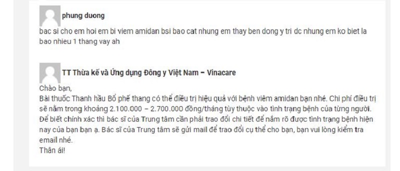 Chi phí khám chữa viêm amidan tại Trung tâm Đông y Việt Nam Chi phí khám chữa viêm amidan tại Trung tâm Đông y Việt Nam